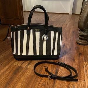 Henri bendel black and white striped bag